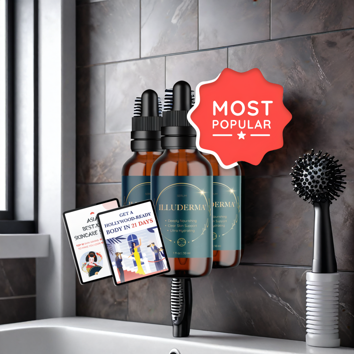 Illuderma - 3 Bottles + 2  Ebooks