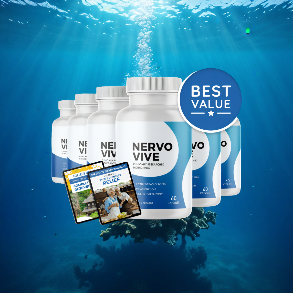 Nervovive - 6 Bottles + 2  Ebooks